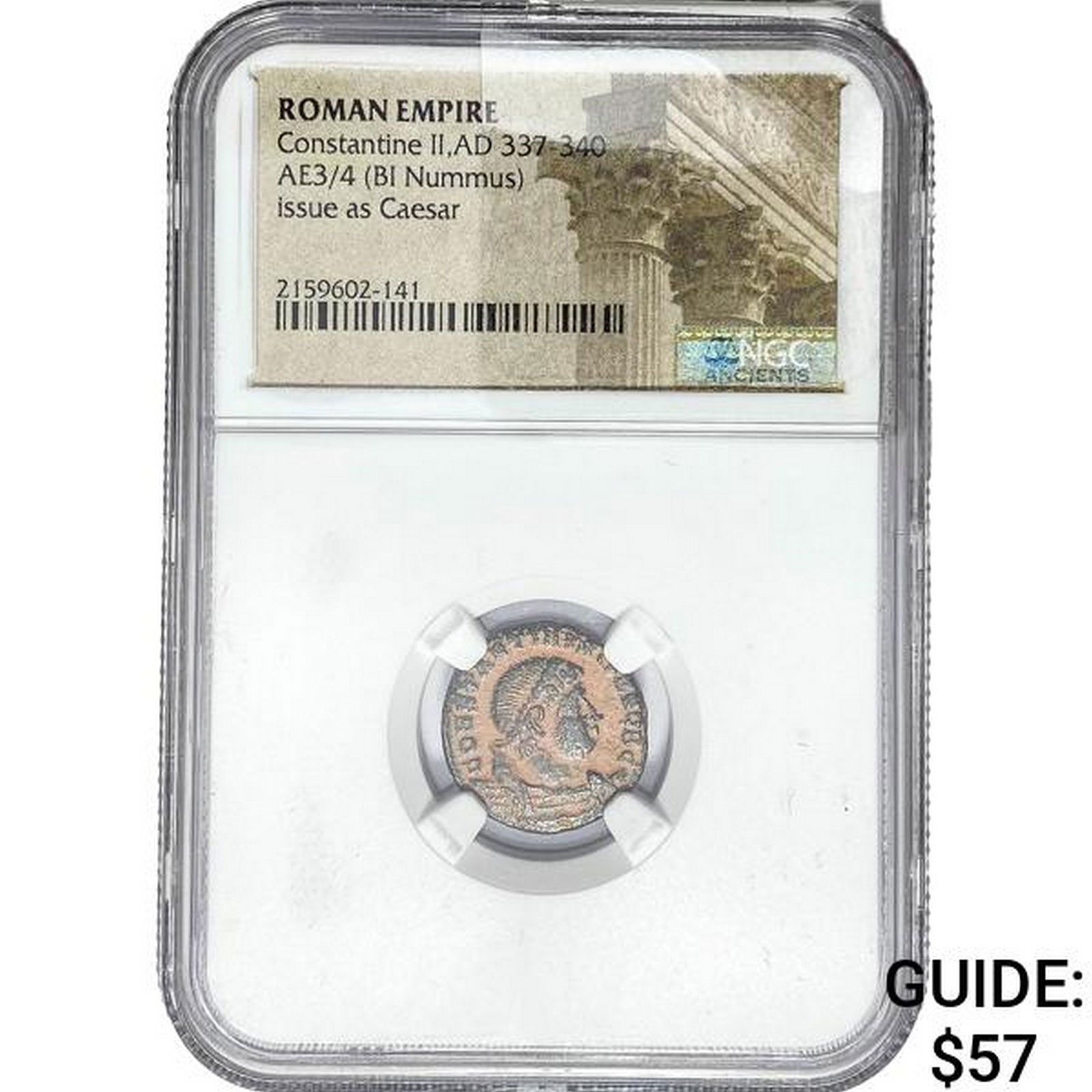 Roman Constantine II, AD 337-340 AE3/4 BI Nummus NGC (1 of 2)