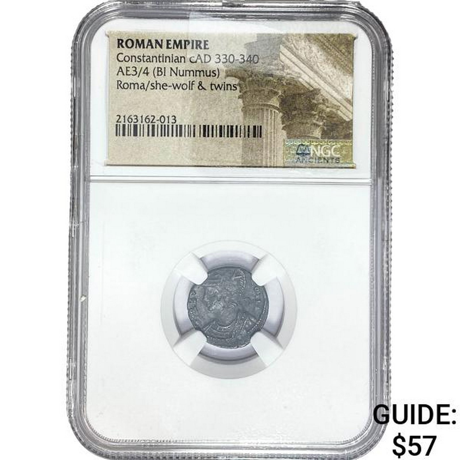 Roman Constantinian cAD 330-340 AE3/4 BI Nummus NGC: Roman Constantinian cAD 330-340 AE3/4 BI Nummus NGC