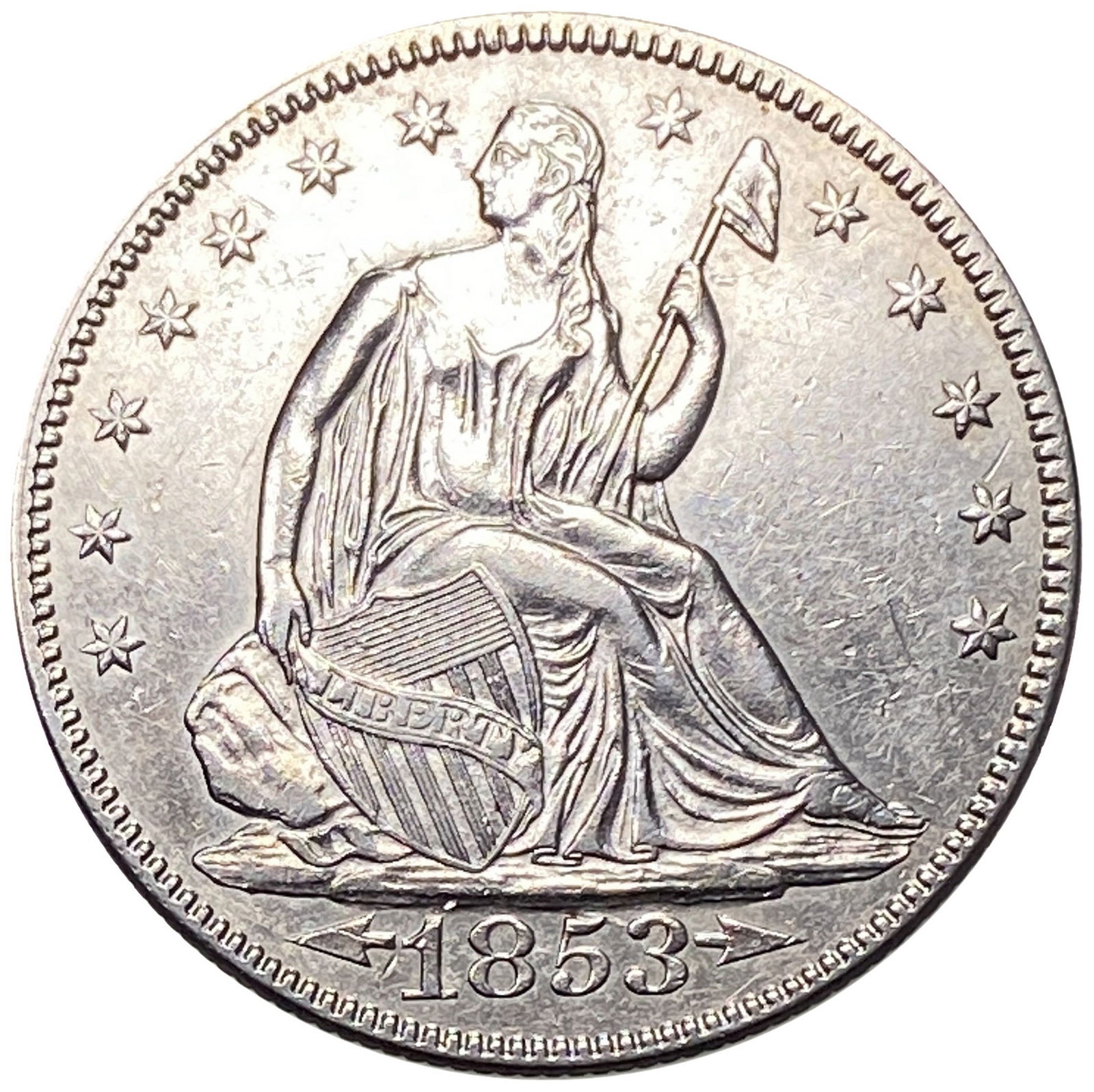 1853 Arrows Seated Liberty Half Dollar UNCIRCULATED (1 of 2)