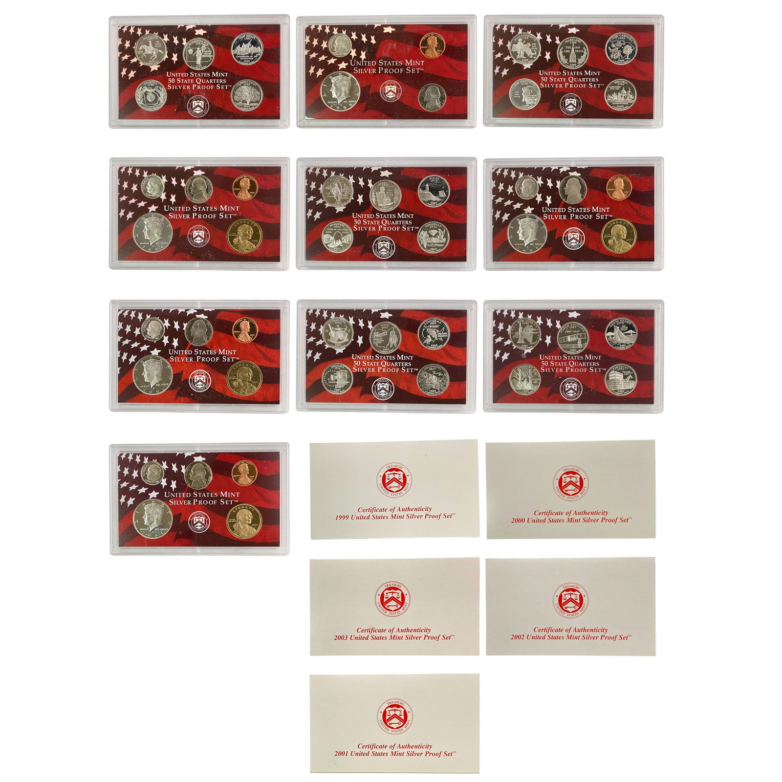 1999-2003 US SIlver Proof Set Lot [49 Coins] (1 of 4)