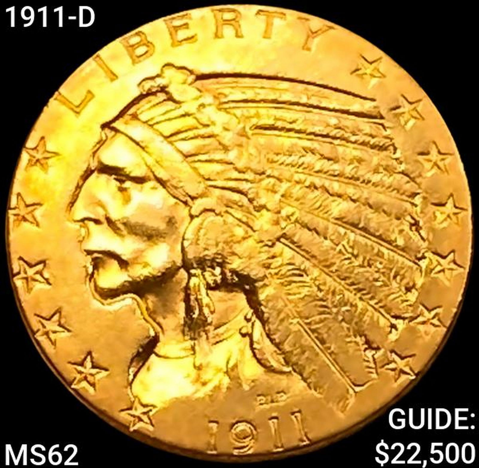 1911-D $5 Gold Half Eagle UNCIRCULATED (1 of 2)