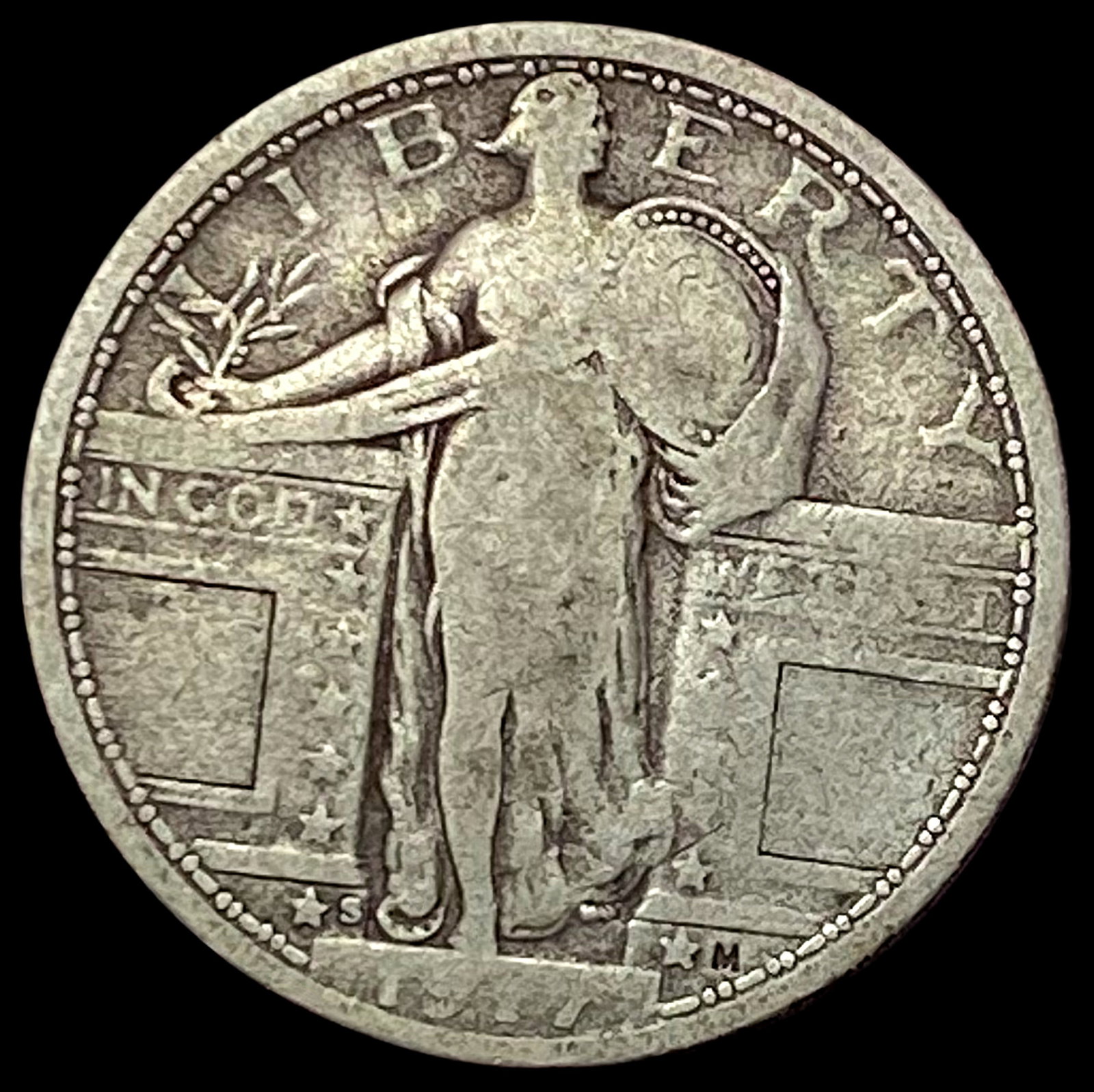 1917-S Silver Standing Liberty Quarter NICELY UNCIRCULATED: 1917-S Silver Standing Liberty Quarter NICELY UNCIRCULATED