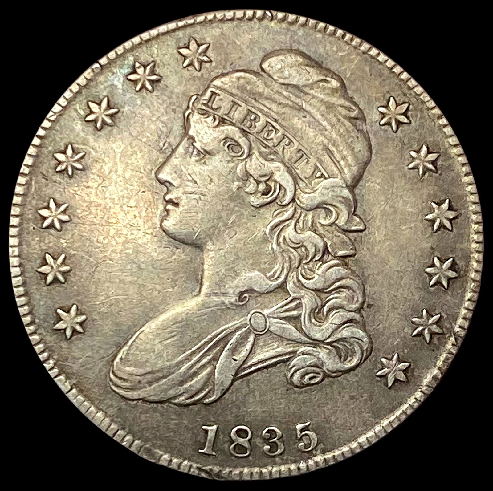 1835 Silver Capped Bust Half Dollar NEARLY CIRCULATED (1 of 2)