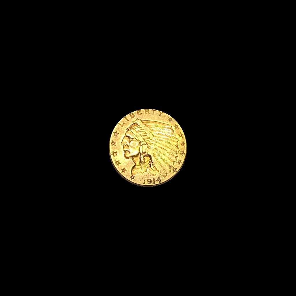 1914 Indian Head Gold $2.50 Quarter Eagle CLOSELY UNCIRCULATED (1 of 2)