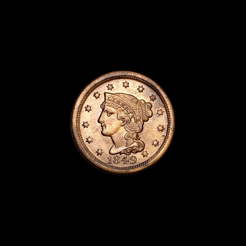 1849 Braided Hair Large Cent CLOSELY UNCIRCULATED (1 of 2)