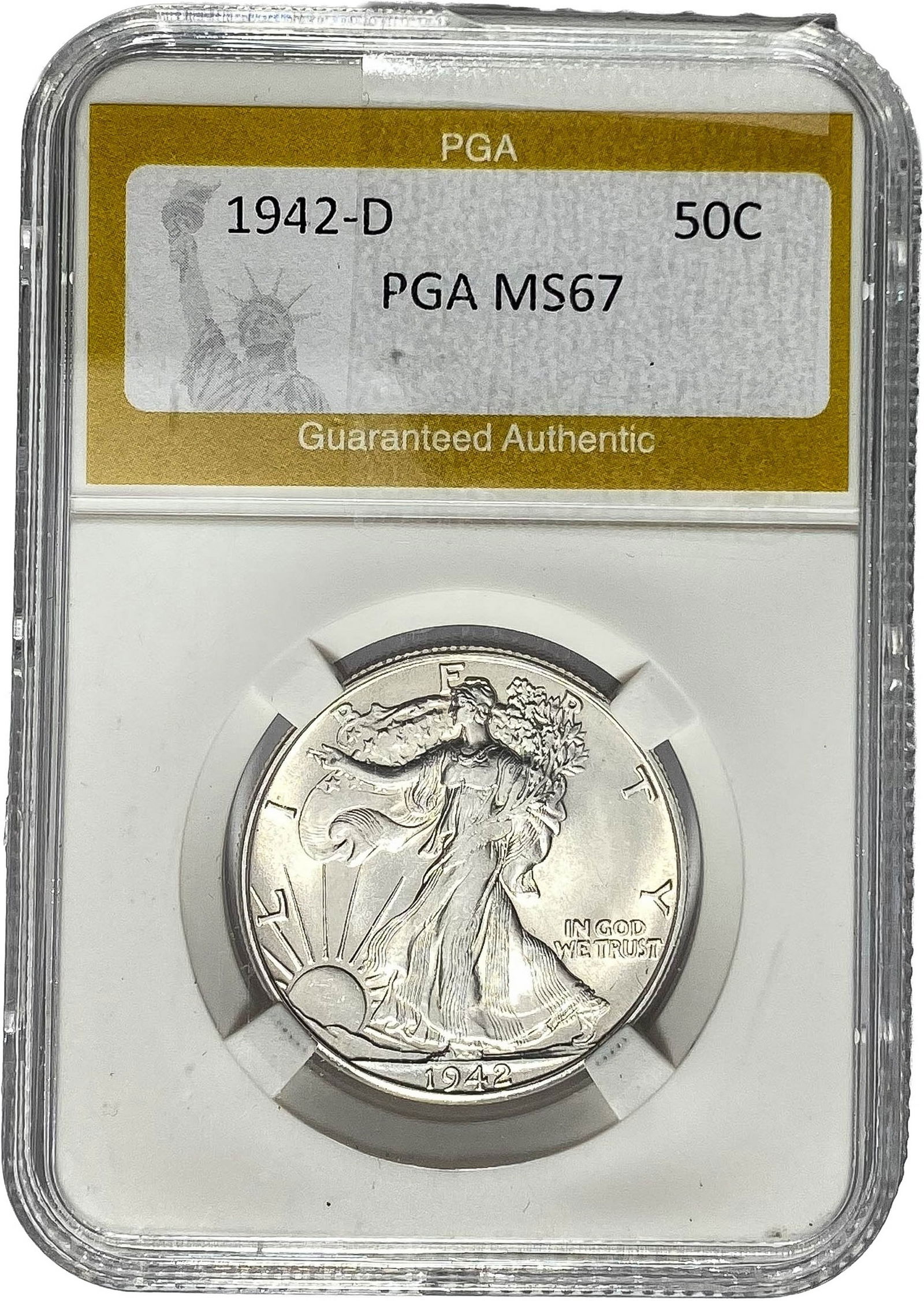 1942-D Walking Liberty Half Dollar PGA MS67 (1 of 2)