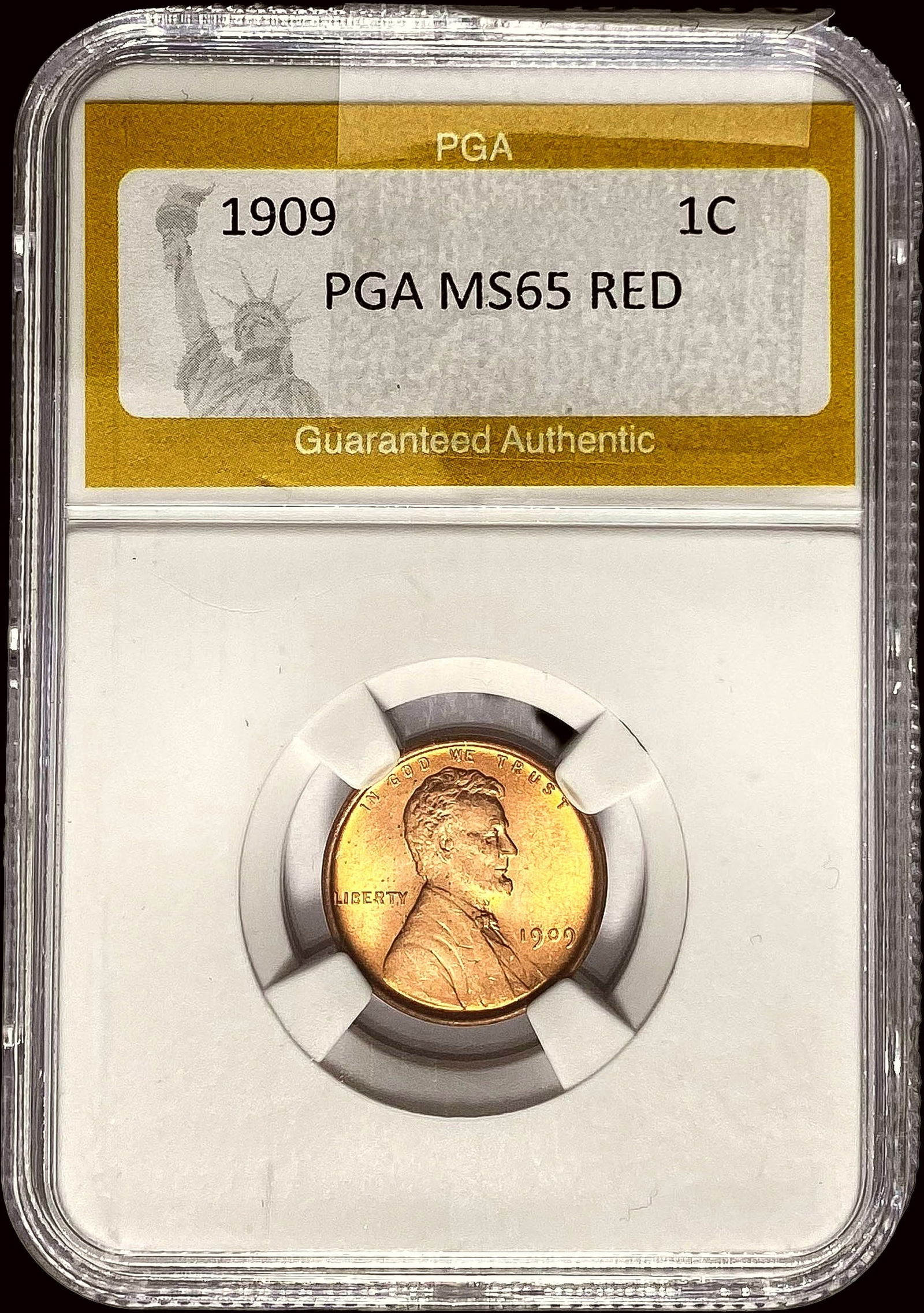 1909-VDB Lincoln Wheat Cent PGA MS65 RD (1 of 2)