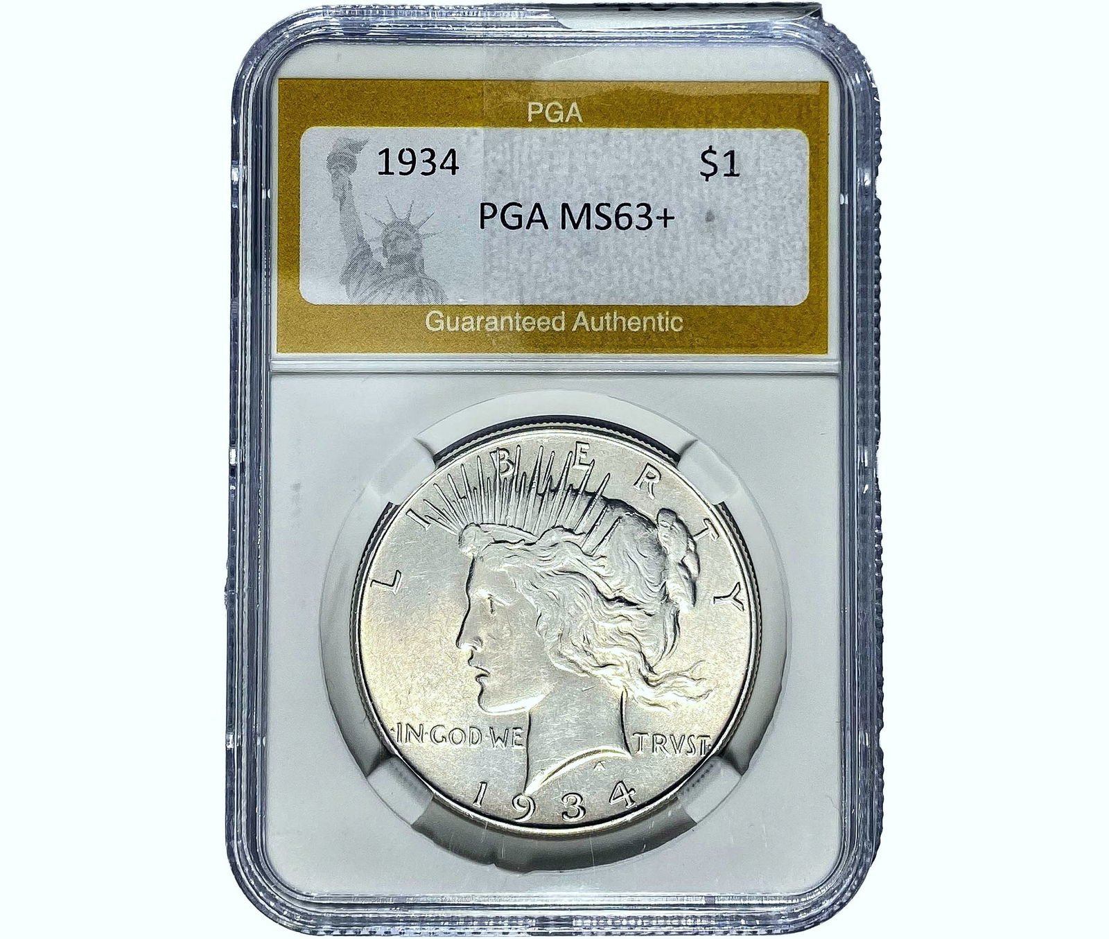 1934 Silver Peace Dollar PGA MS63+ (1 of 2)