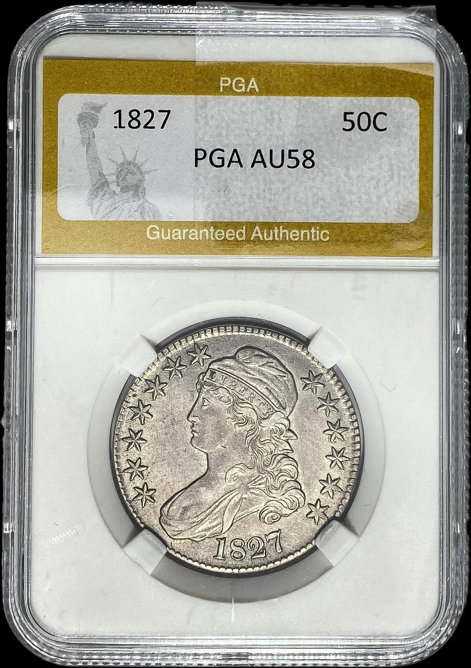1827 Capped Bust Half Dollar PGA AU58 (1 of 2)