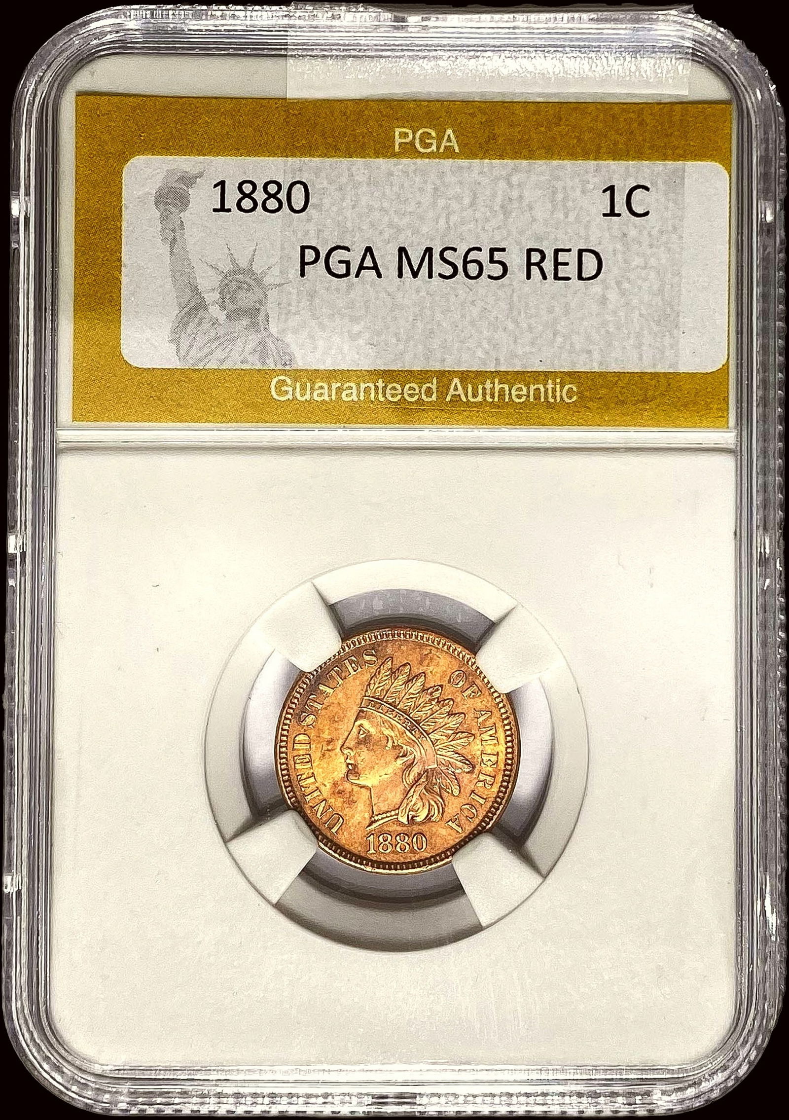 1880 Indian Head Cent PGA MS65 RED (1 of 2)