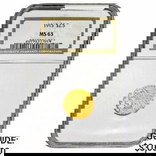 1915 $2.50 Gold Quarter Eagle NGC MS63: 1915 $2.50 Gold Quarter Eagle NGC MS63