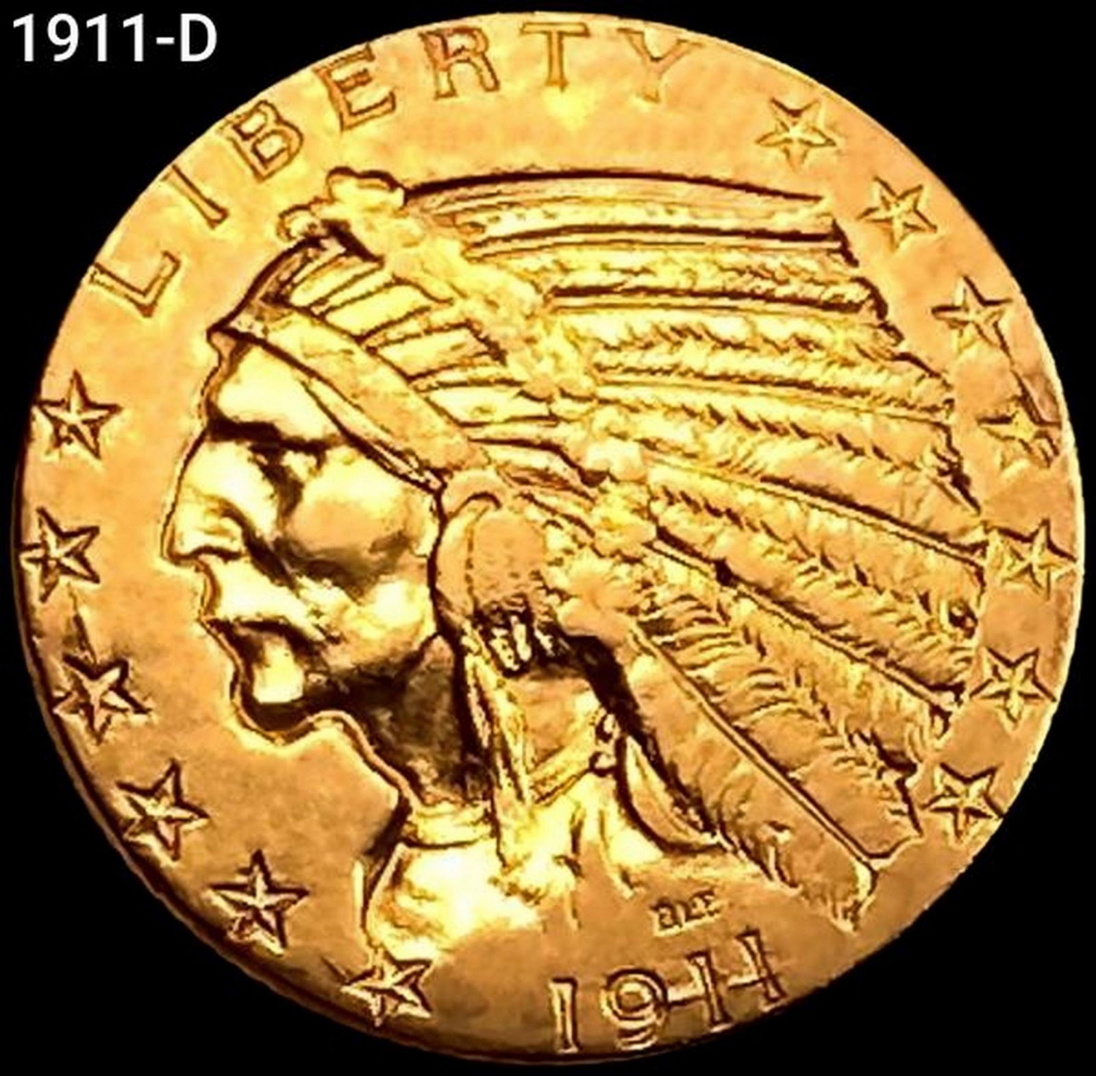 1911-D $5 Gold Half Eagle UNCIRCULATED (1 of 2)