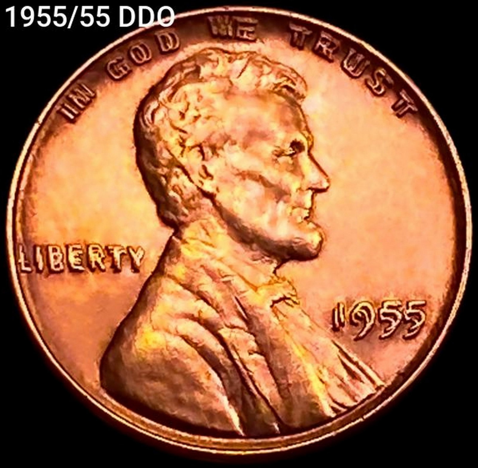 1955/55 DDO Wheat Cent CHOICE BU RD: 1955/55 DDO Wheat Cent CHOICE BU RD