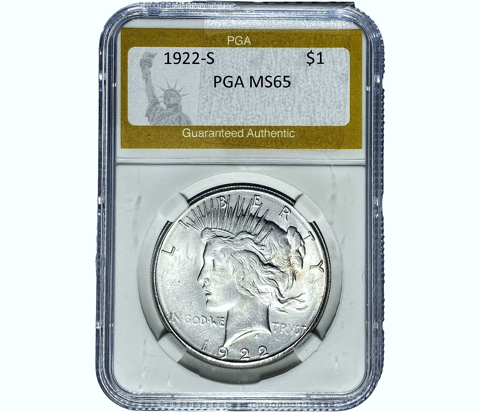1922-S Silver Peace Dollar PGA MS65  (1 of 2)