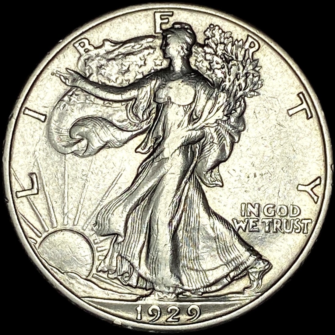1929-S Silver Walking Liberty Half Dollar NEARLY UNCIRCULATED (1 of 2)