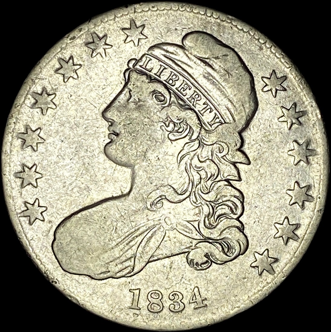 1834 Capped Bust Silver Half Dollar LIGHTLY CIRCULATED (1 of 2)