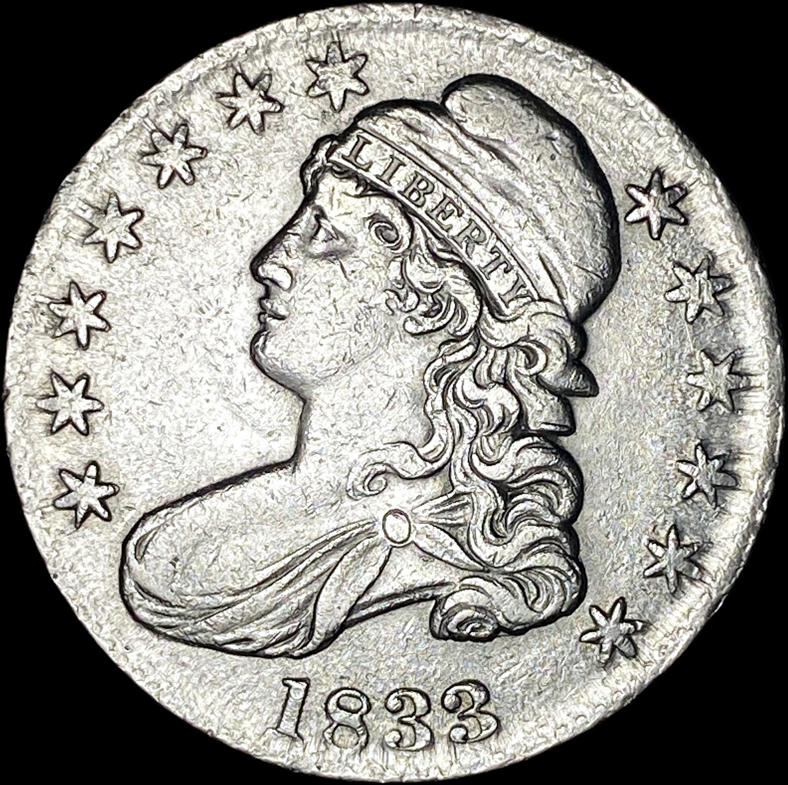 1833 Capped Bust Half Dollar CLOSELY UNCIRCULATED (1 of 2)