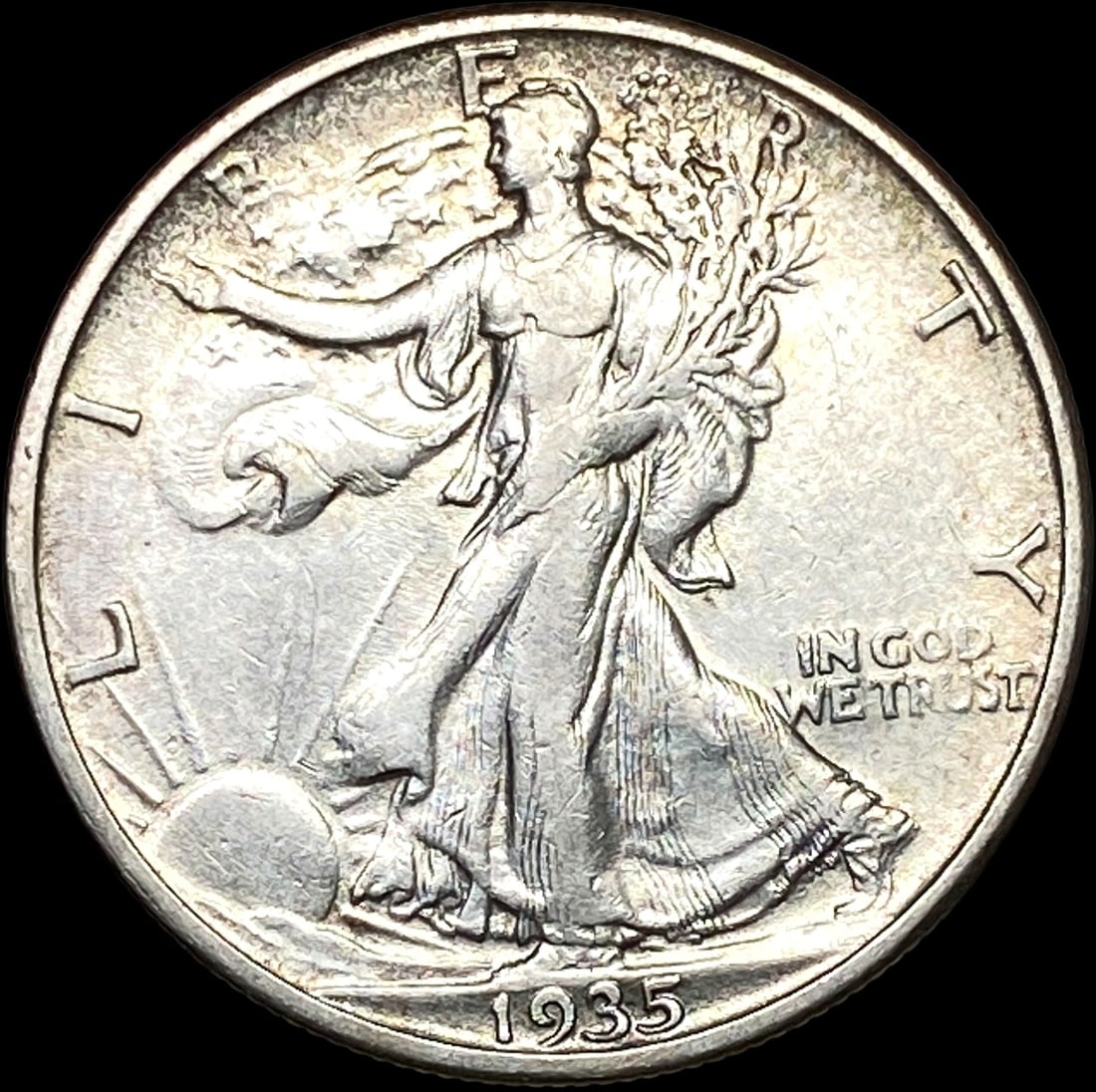 1935-S Silver Half Dollar Walking Liberty LIGHTLY CIRCULATED (1 of 2)