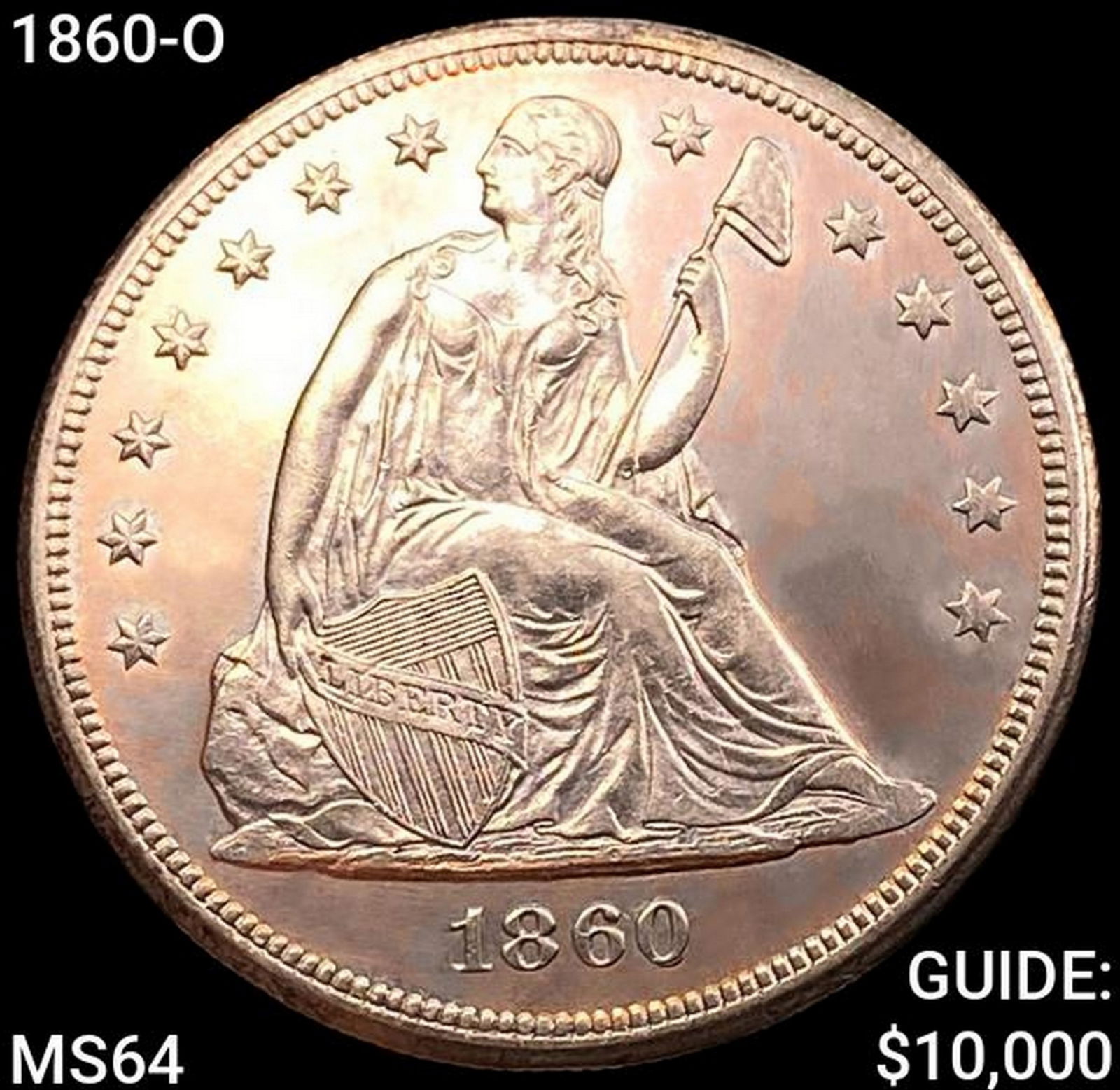 1860-O Seated Liberty Dollar CHOICE BU (1 of 2)