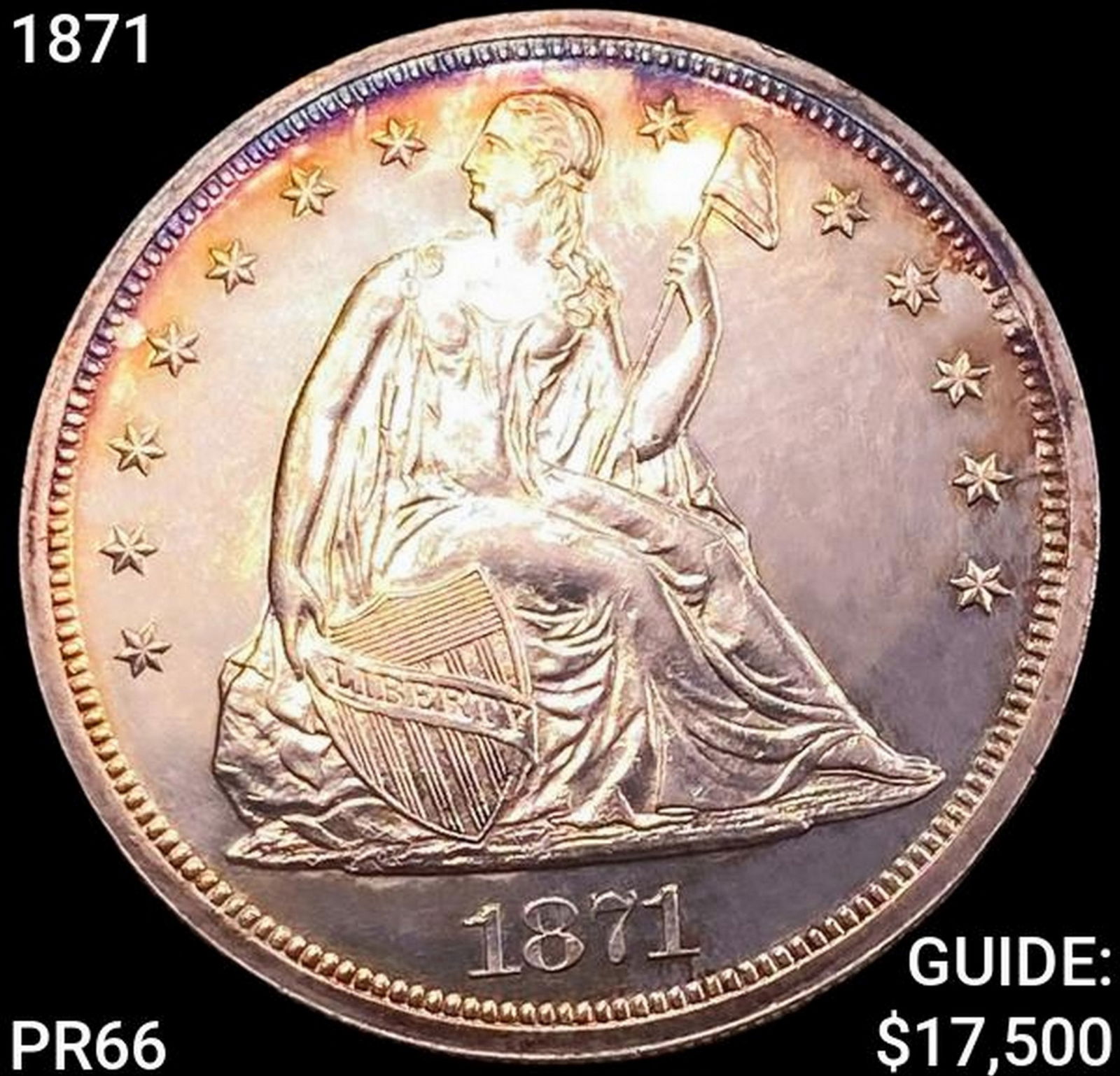 1871 Seated Liberty Dollar SUPERB GEM PROOF (1 of 2)
