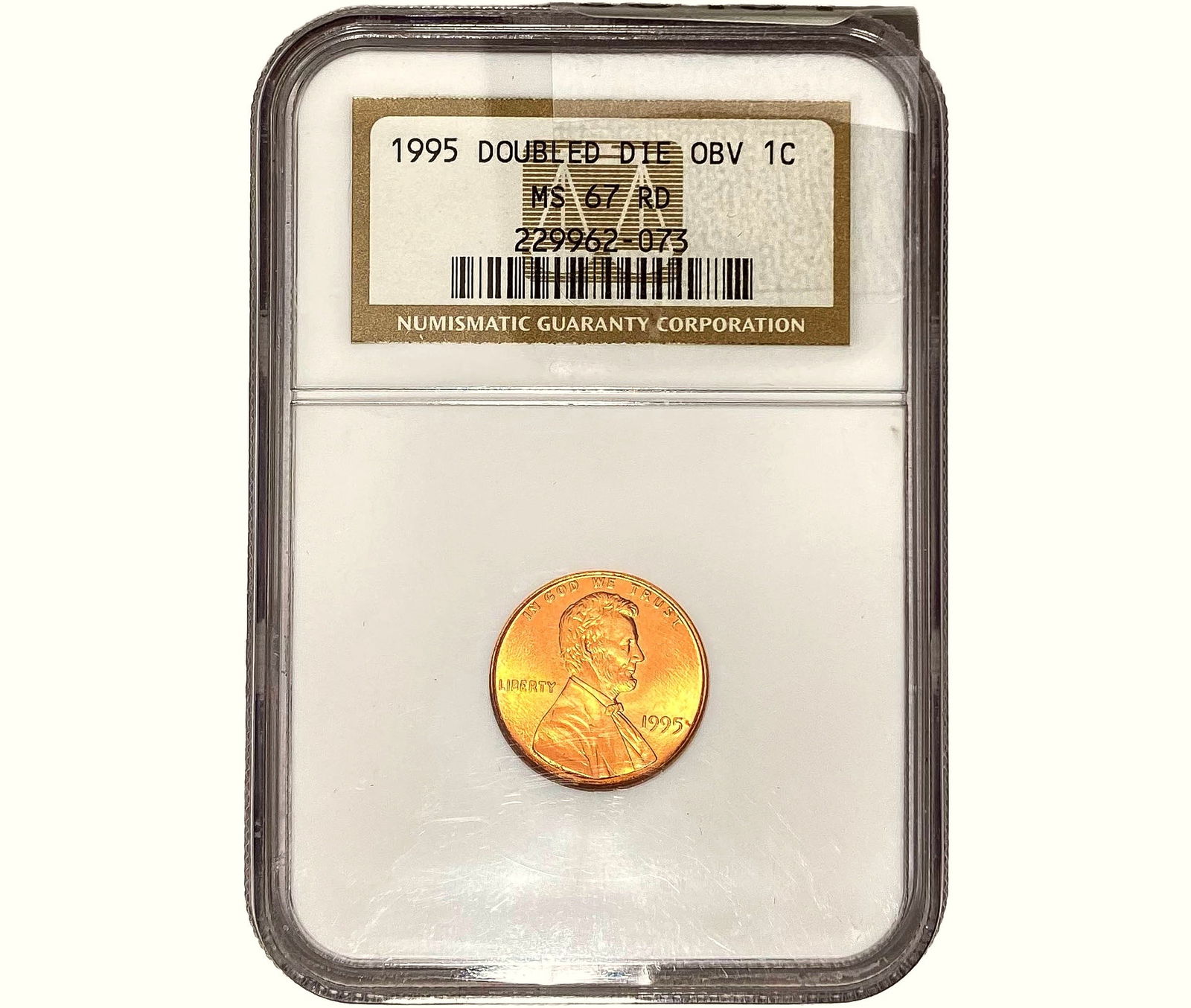 1995 Lincoln Memorial Cent NGC MS67 RD Double Die (1 of 2)