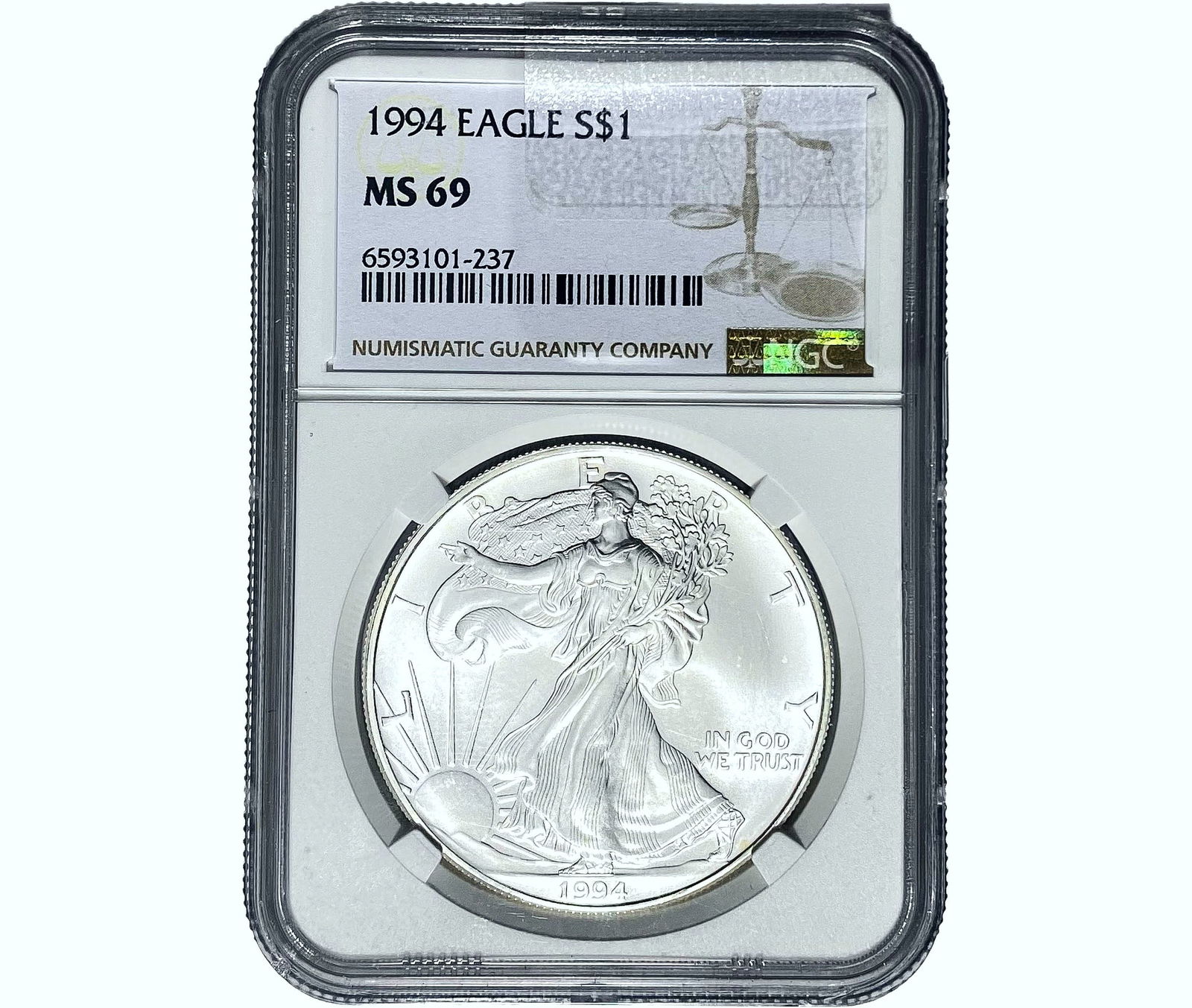 1994 Silver Eagle NGC MS69 (1 of 2)