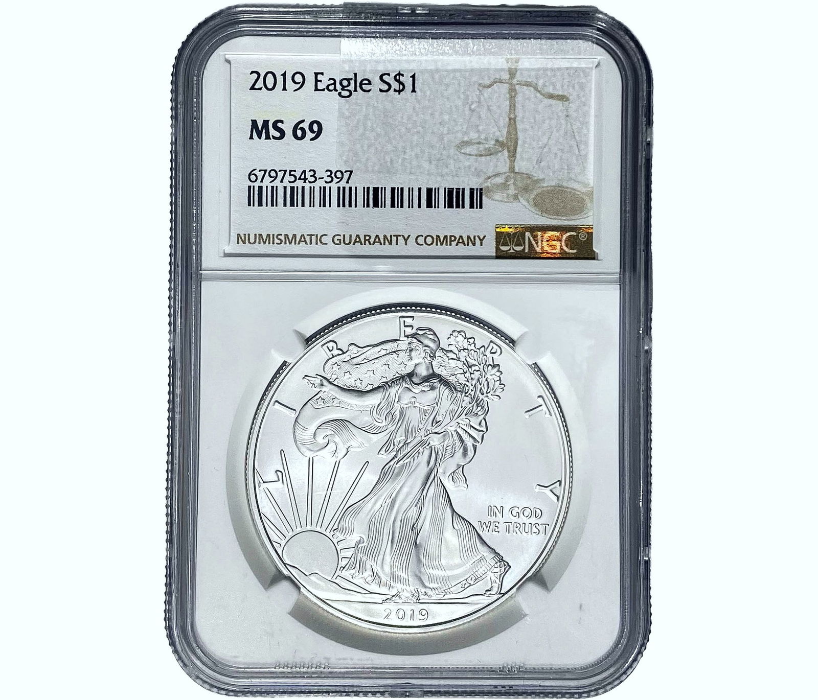 2019 $1 Silver Eagle NGC MS69 (1 of 2)