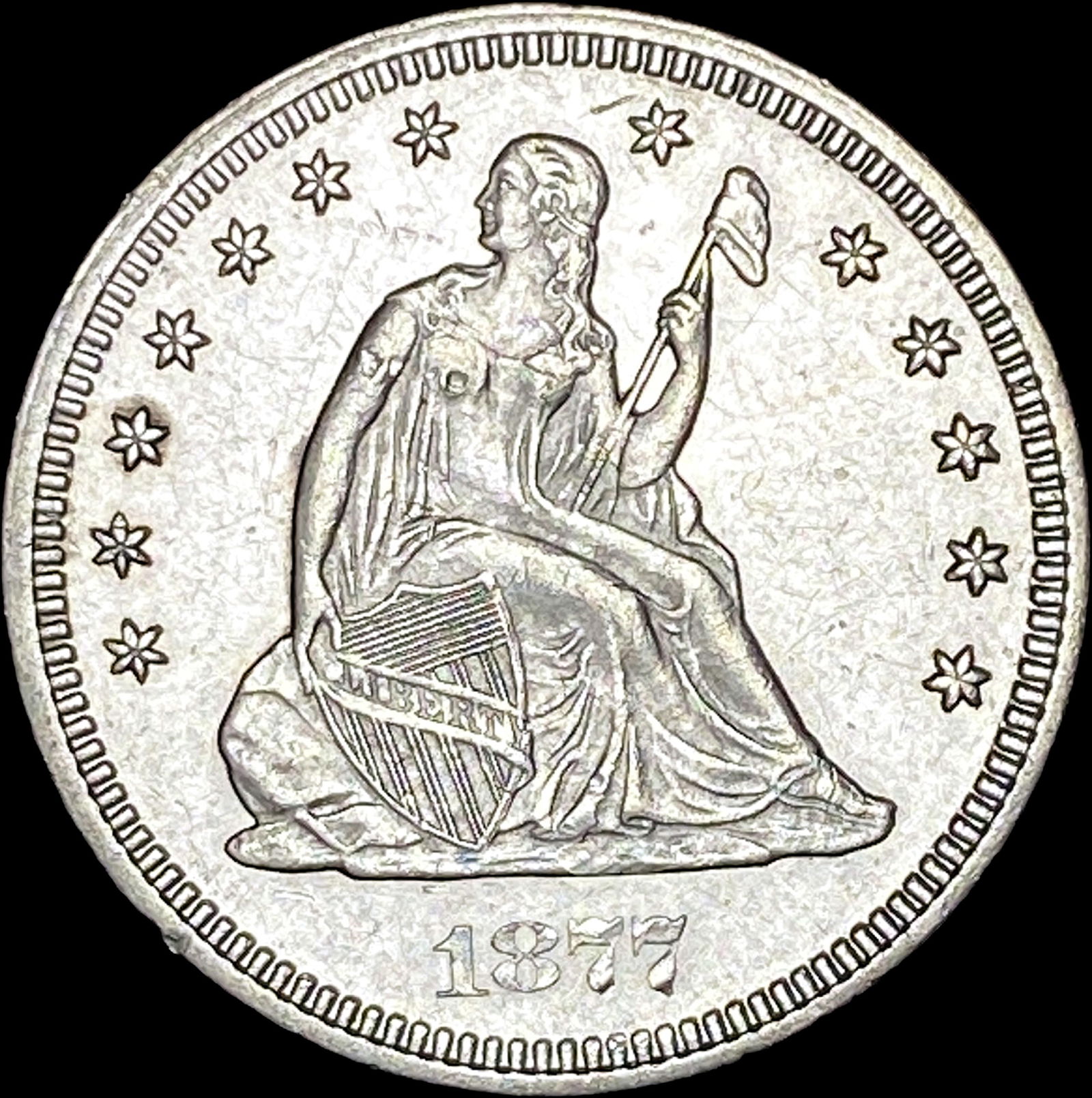 1877 Seated Liberty Quarter CHOICE BU (1 of 2)
