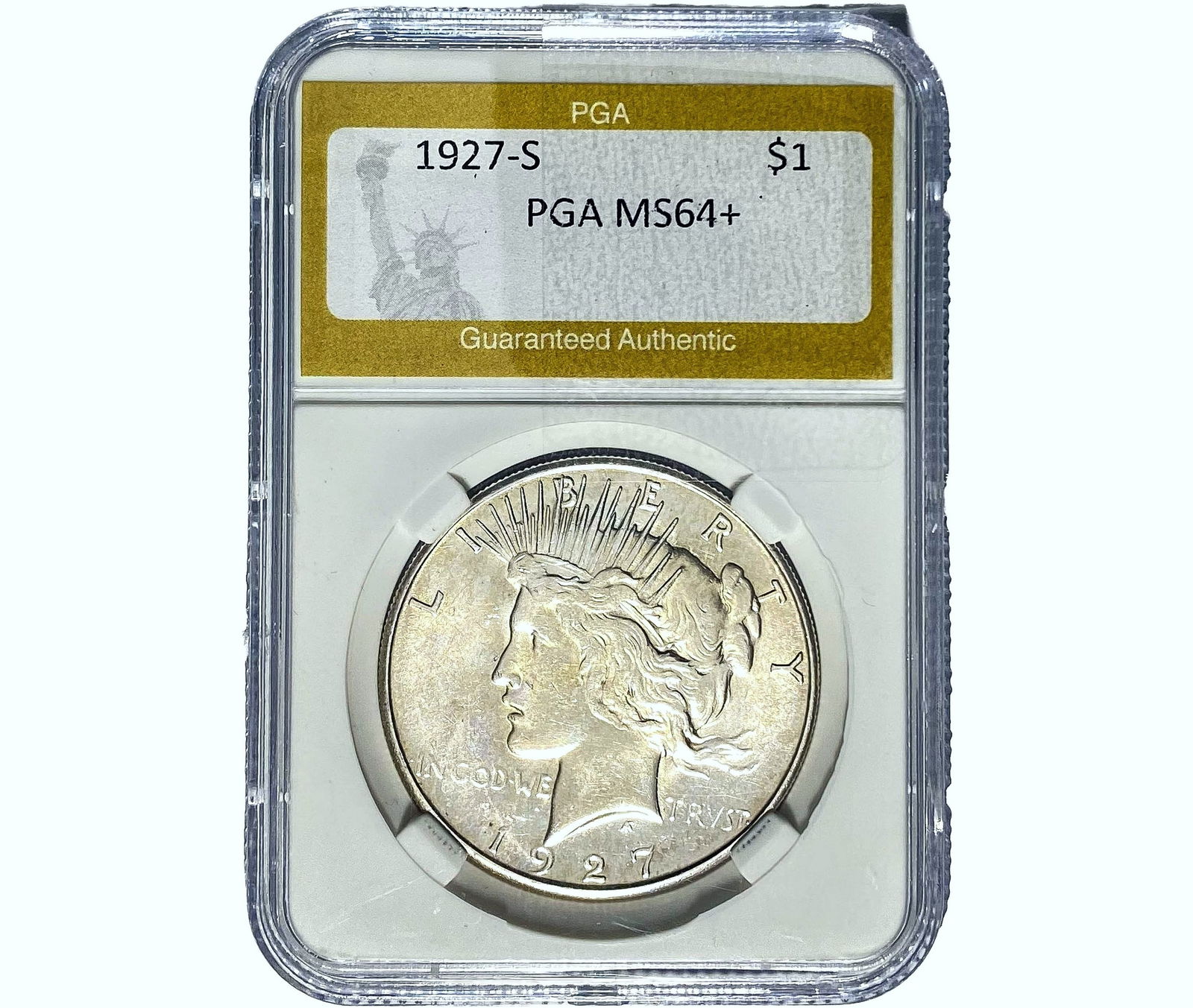 1927-S Silver Peace Dollar PGA MS64+ (1 of 2)