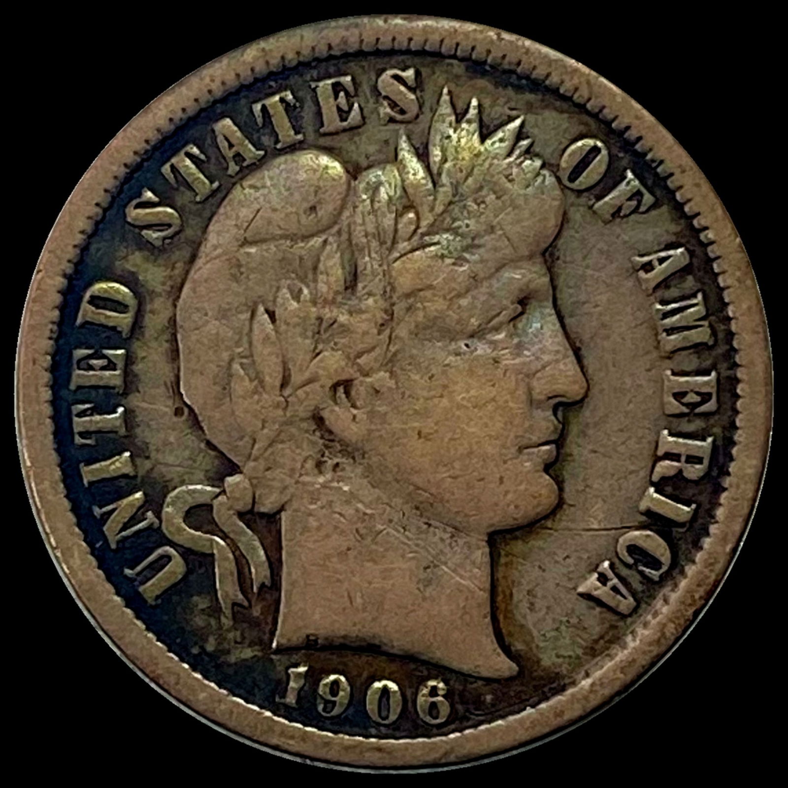 1906-O Barber Dime LIGHTLY CIRC (1 of 2)