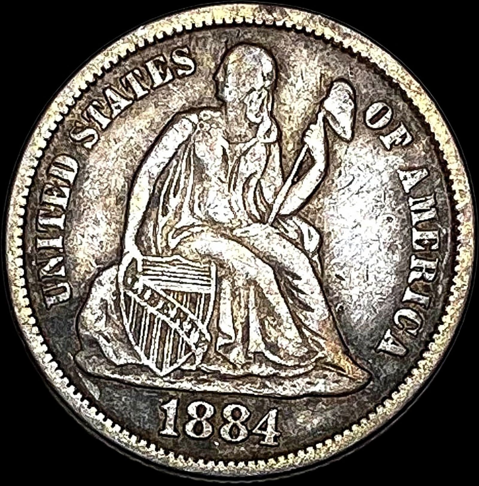 1884 Seated Liberty Dime CLOSELY UNCIRCULATED (1 of 2)
