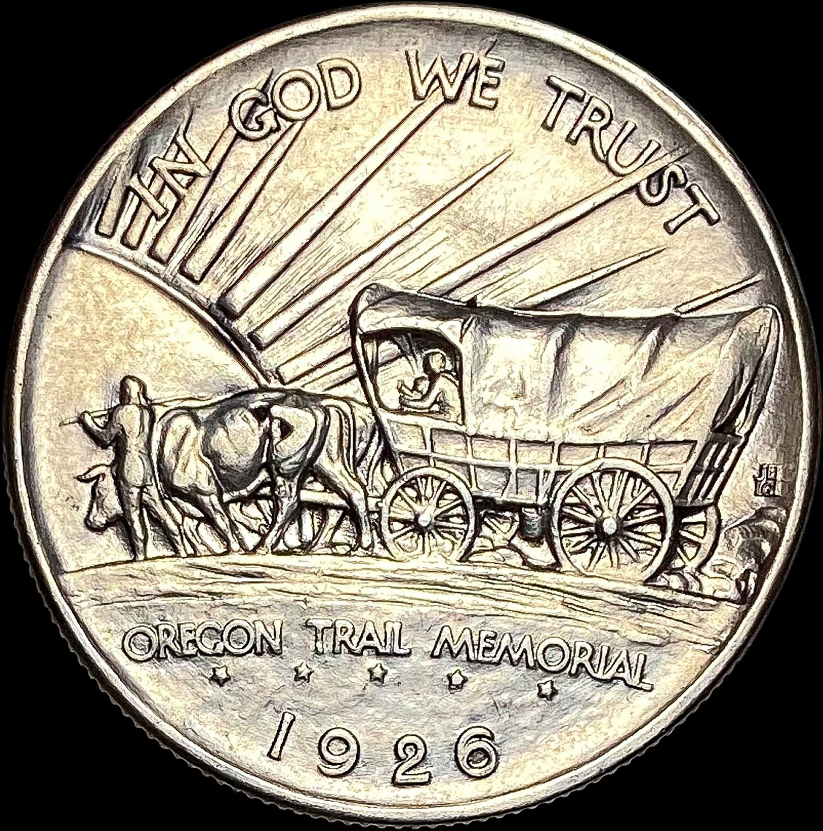 1926-S Silver Half Dollar Oregon Trail CLOSELY UNCIRCULATED (1 of 2)