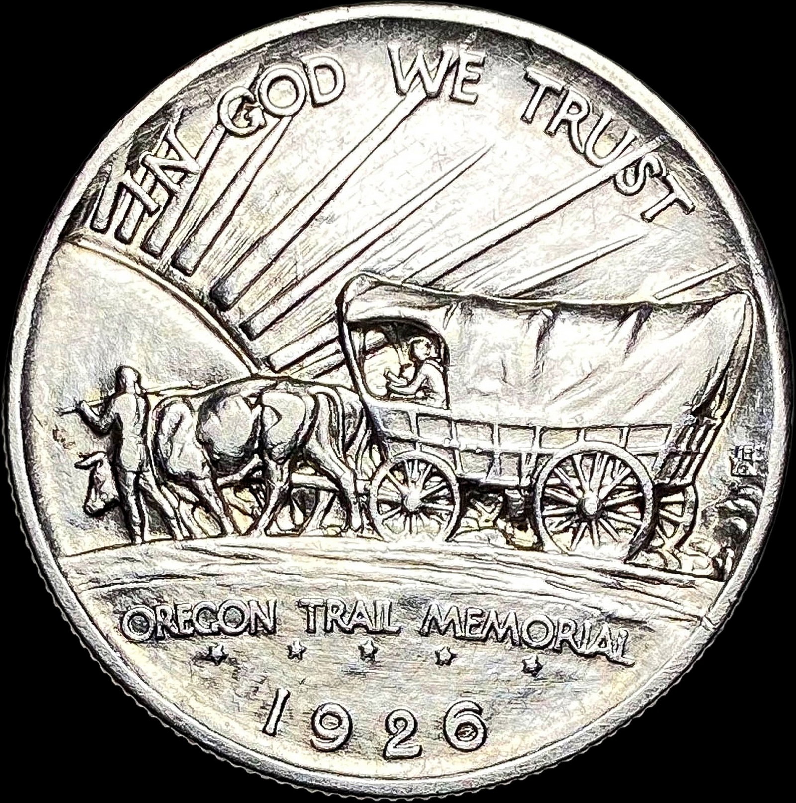 1926-S Silver Oregon Trail Memorial Half Dollar CLOSELY UNCIRCULATED (1 of 2)