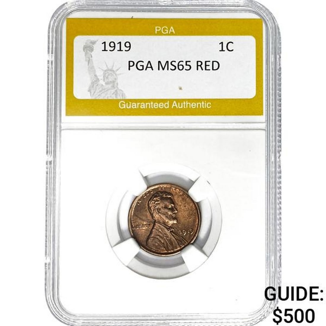 1919 1C Lincoln Wheat PGA MS65 RED (1 of 2)