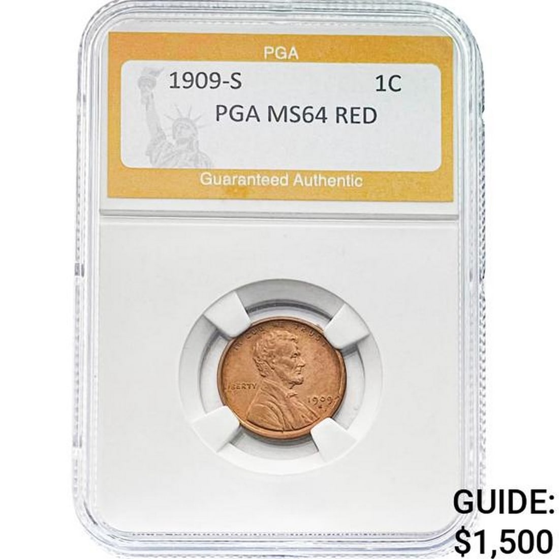 1909-S 1C Lincoln Wheat PGA MS64 RED (1 of 2)