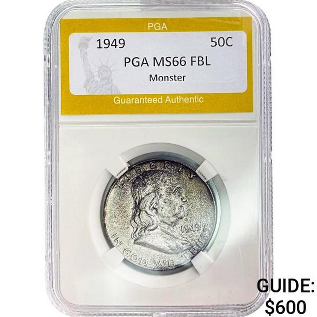 1949 Franklin Half Dollar PGA MS66 FBL Monster (1 of 2)