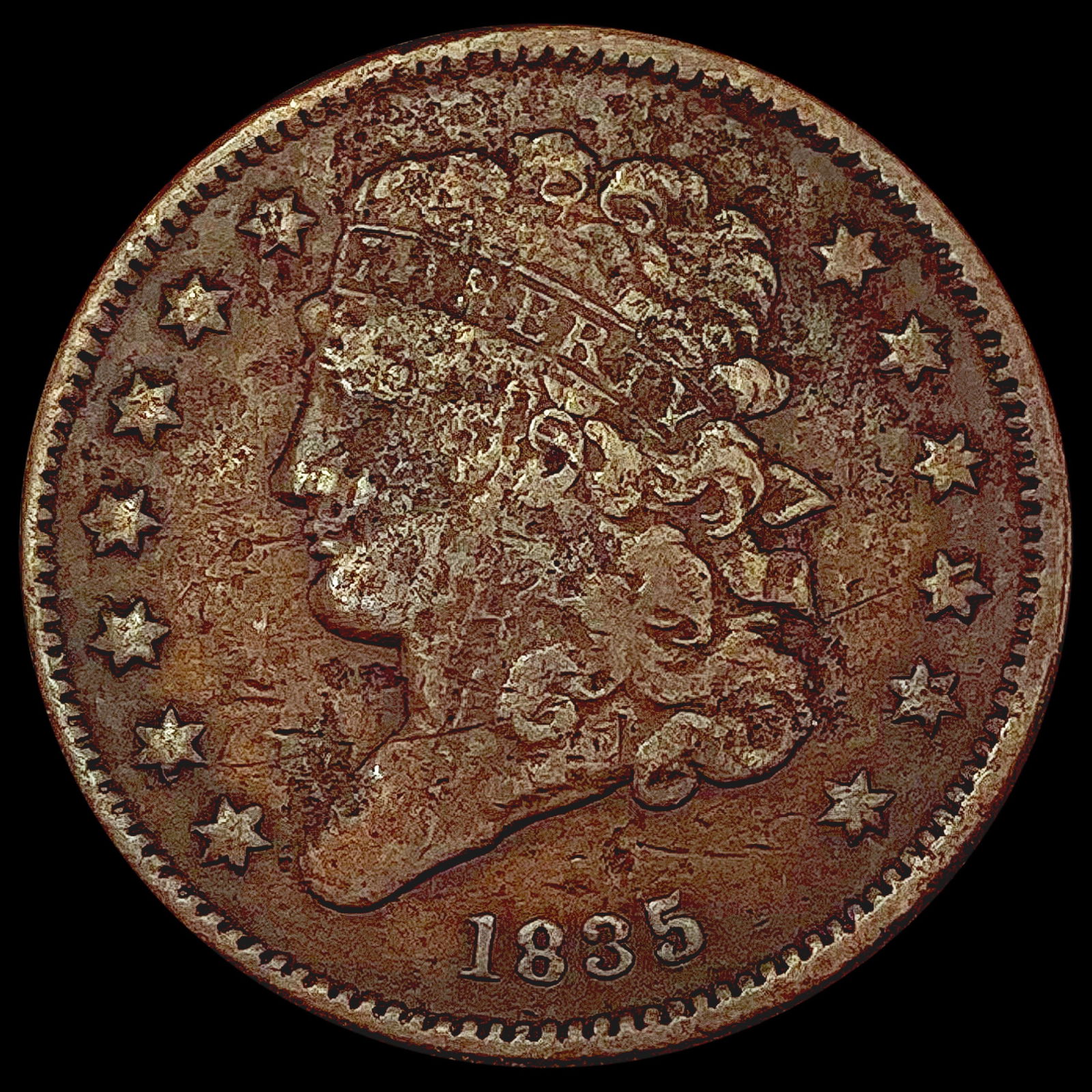 1835 Classic Head Half Cent LIGHTLY CIRCULATED (1 of 2)