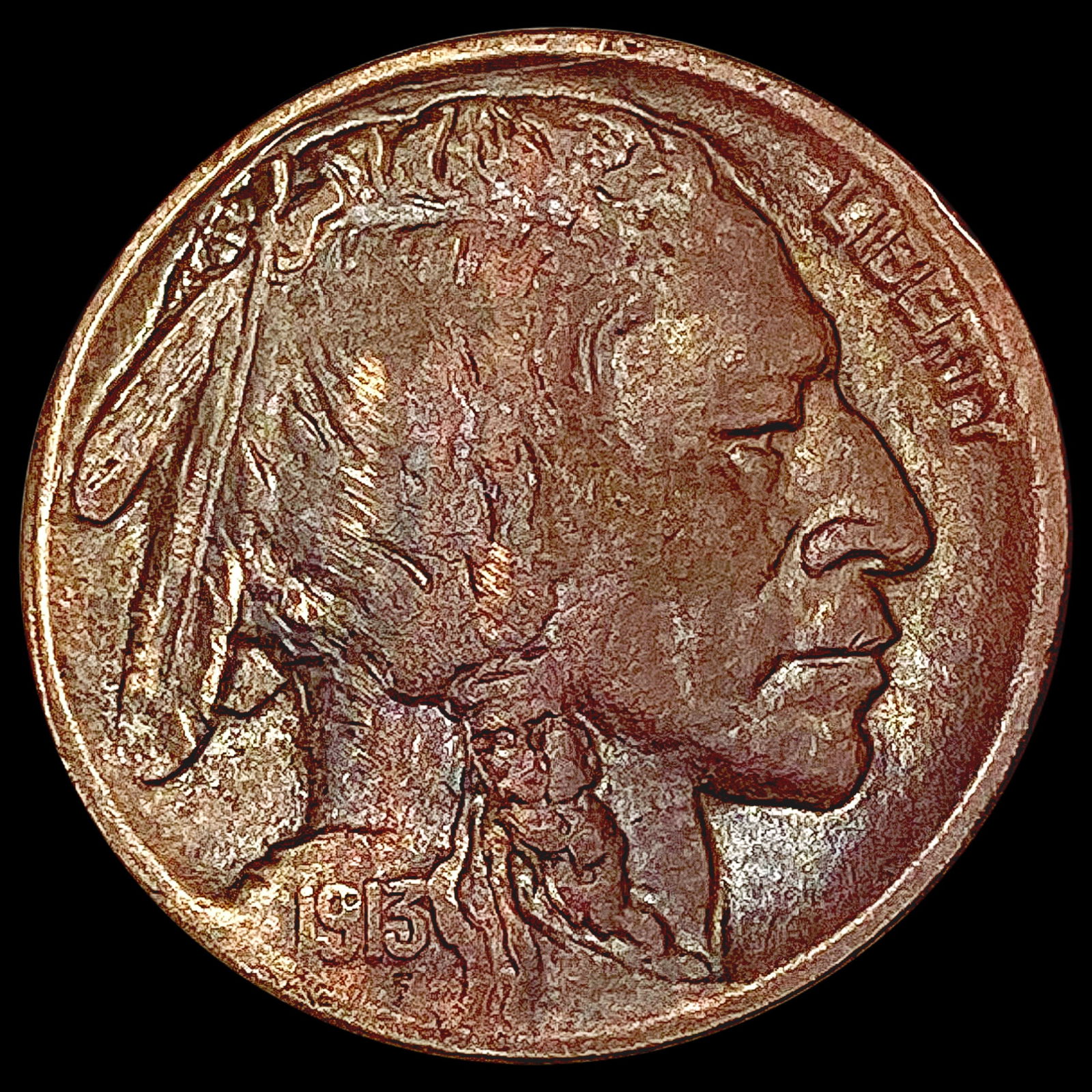 1913-D T2 Buffalo Nickel CHOICE AU (1 of 2)
