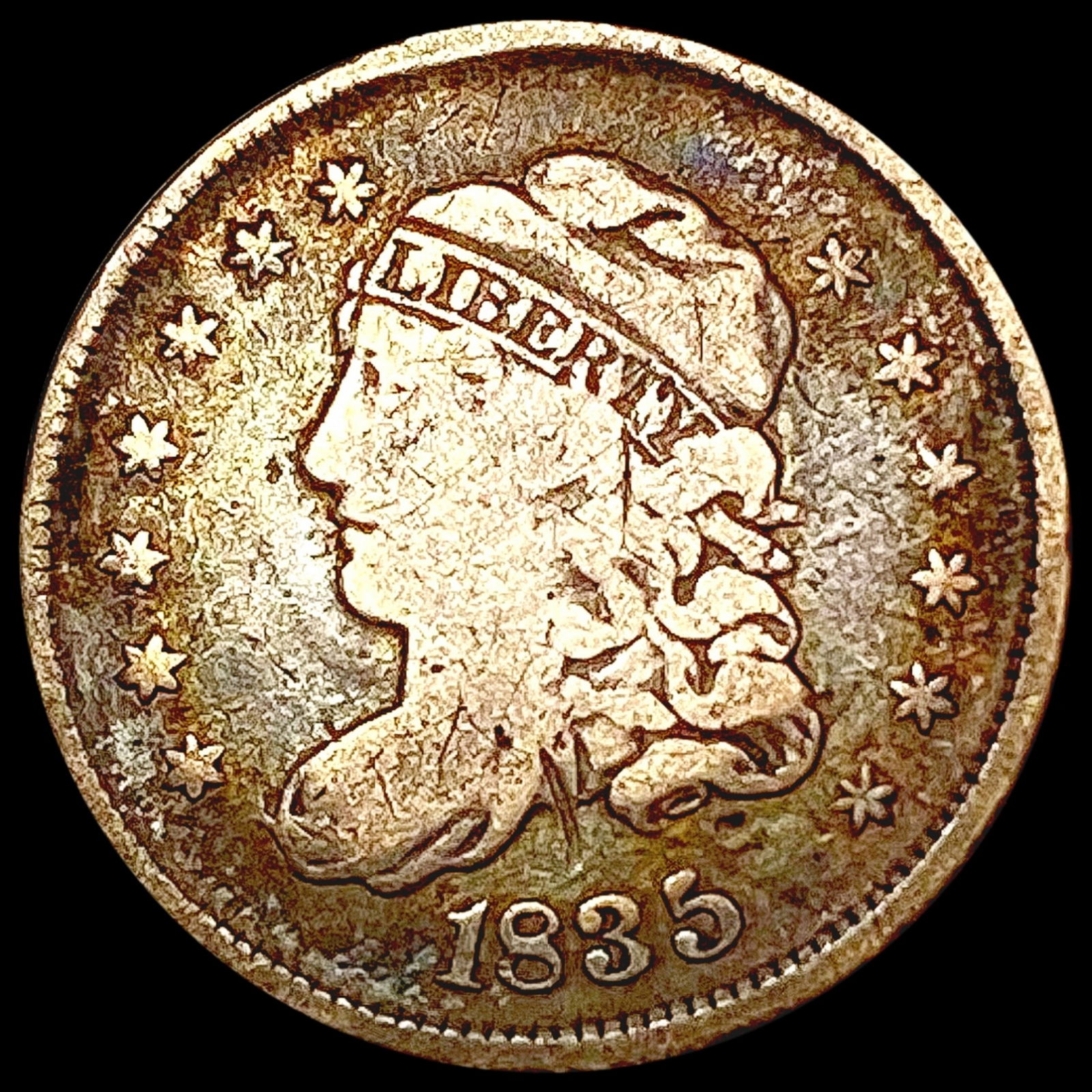 1835 Capped Bust Half Dime NICELY CIRCULATED (1 of 2)