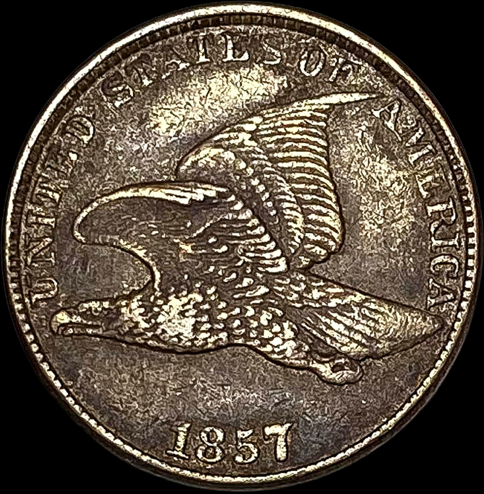 1857 Flying Eagle Cent NEARLY UNCIRCULATED (1 of 2)