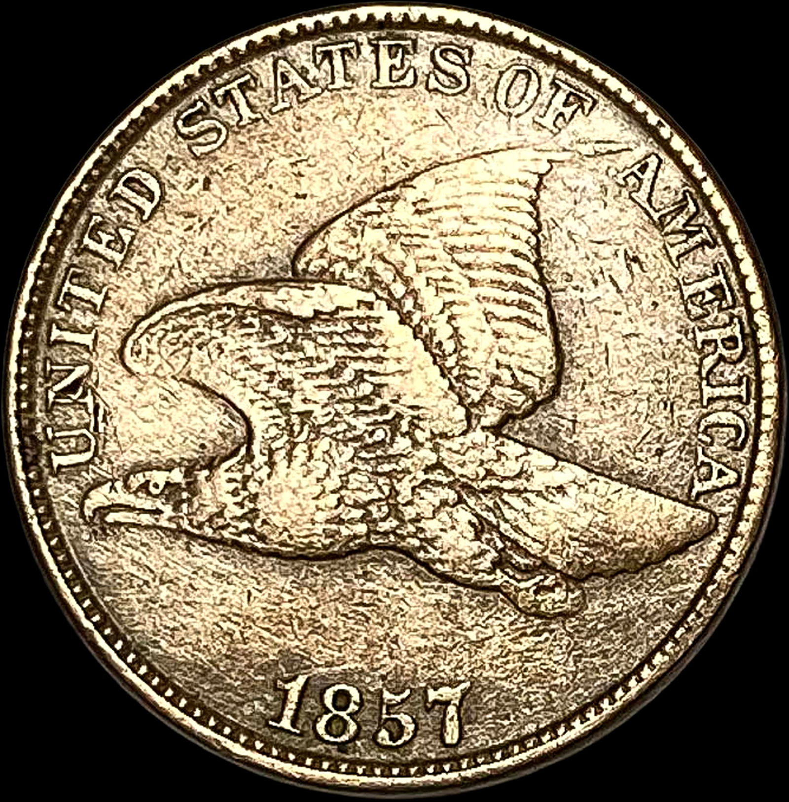 1857 Flying Eagle Cent CLOSELY UNCIRCULATED (1 of 2)