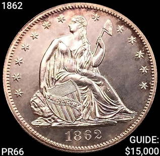 1862 Seated Liberty Half Dollar SUPERB GEM PROOF: 1862 Seated Liberty Half Dollar SUPERB GEM PROOF