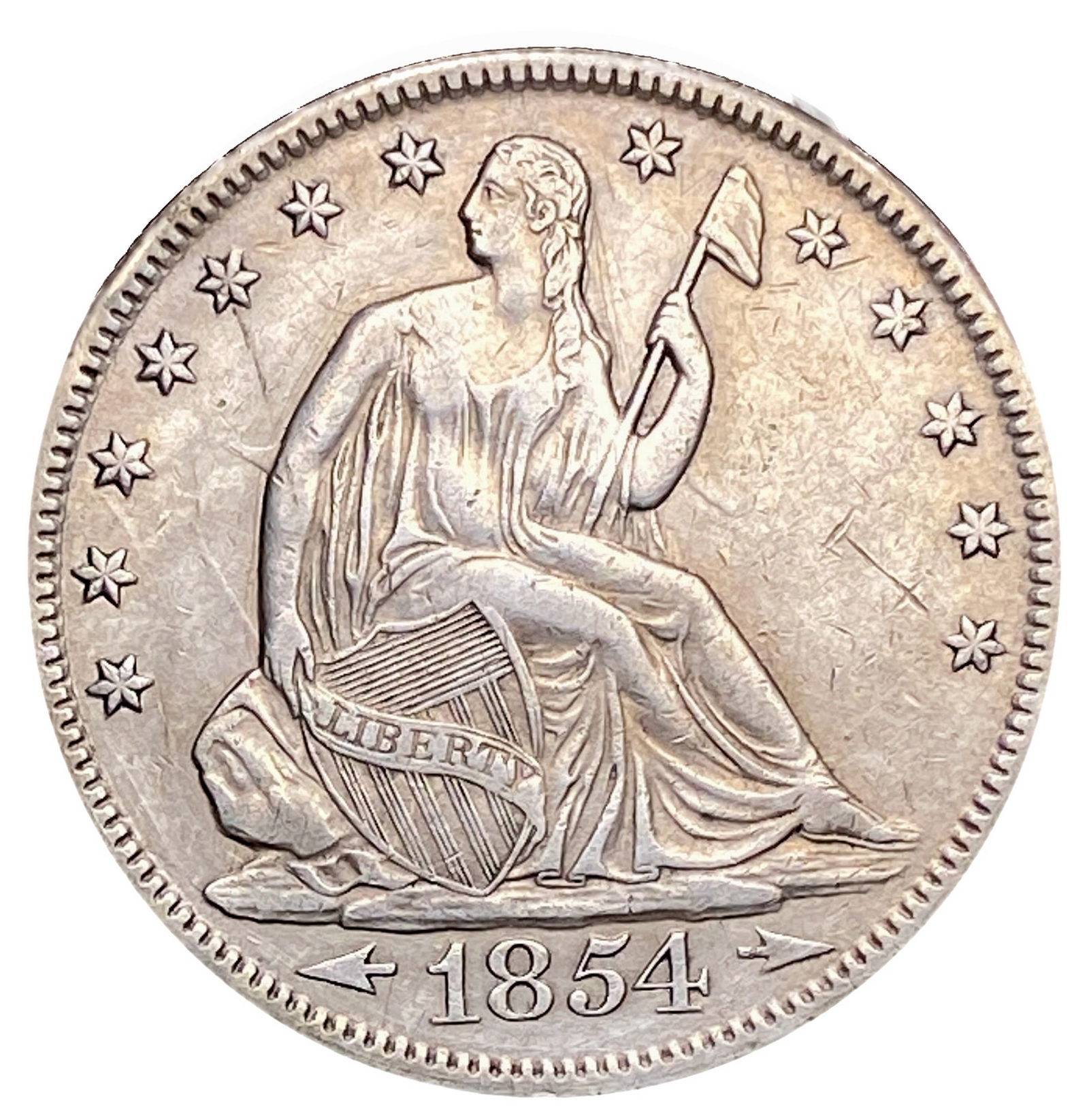 1854 Arrows Seated Liberty Half Dollar (1 of 2)