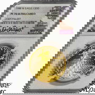 1988-W 1oz $50 Gold Eagle NGC PF70 UC: 1988-W 1oz $50 Gold Eagle NGC PF70 UC
