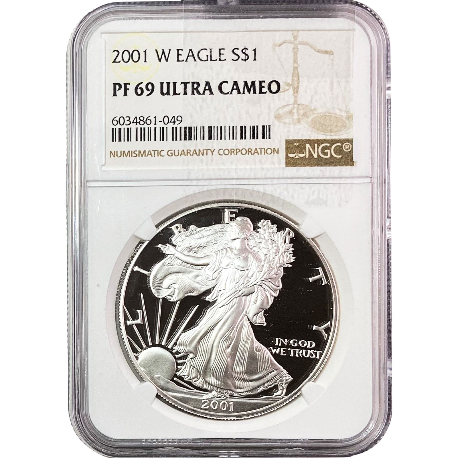2001-W Silver Eagle NGC PF69 Ultra Cameo (1 of 2)
