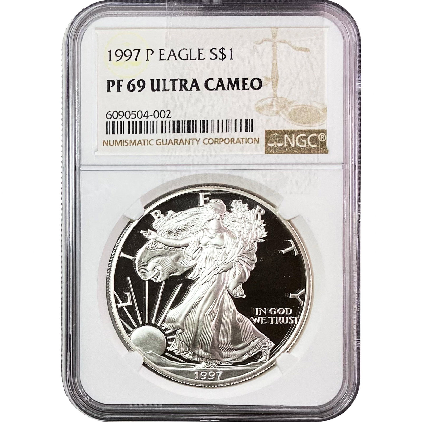 1997-P Silver Eagle NGC PF69 Ultra Cameo: 1997-P Silver Eagle NGC PF69 Ultra Cameo