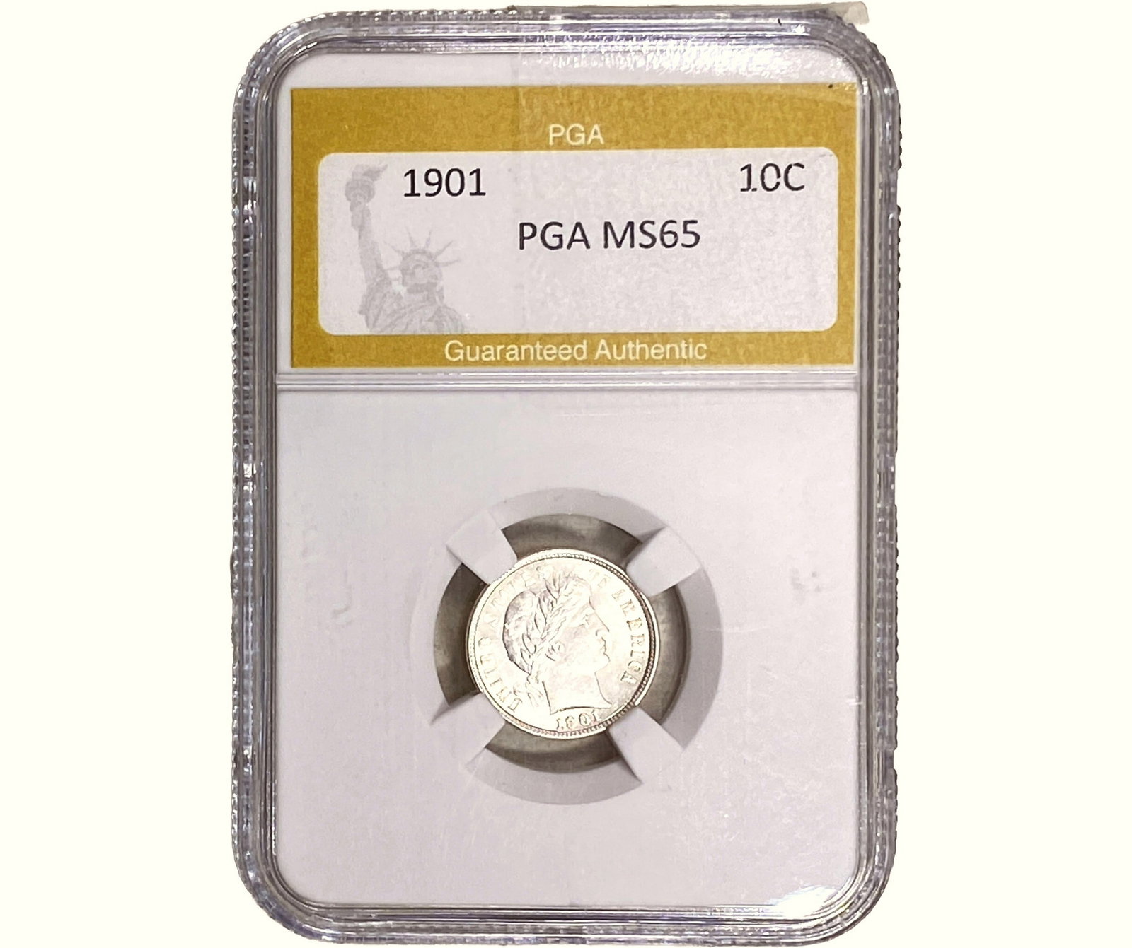 1901 Mercury Silver Dime PGA MS65: 1901 Mercury Silver Dime PGA MS65