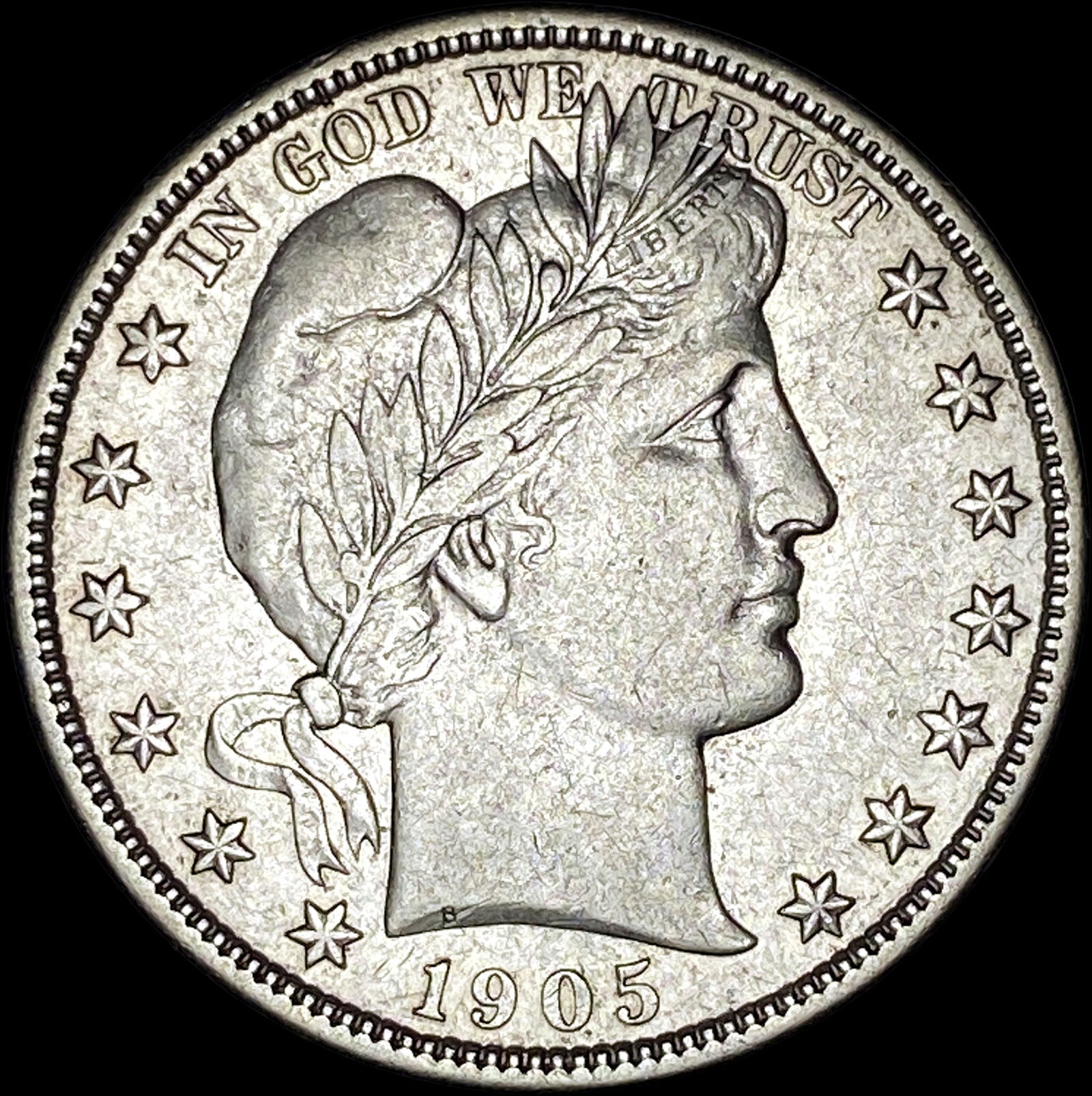 1905-S Silver Barber Half Dollar CLOSELY UNCIRCULATED (1 of 2)