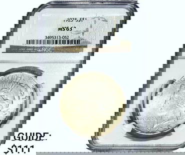1925 Silver Peace Dollar NGC MS63: 1925 Silver Peace Dollar NGC MS63