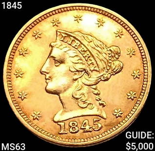 1845 $2.50 Gold Quarter Eagle CHOICE BU: 1845 $2.50 Gold Quarter Eagle CHOICE BU